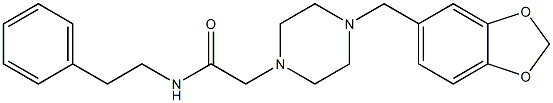 2-[4-(1,3-benzodioxol-5-ylmethyl)piperazin-1-yl]-N-(2-phenylethyl)acetamide Struktur