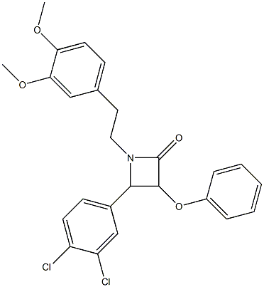 4-(3,4-dichlorophenyl)-1-[2-(3,4-dimethoxyphenyl)ethyl]-3-phenoxyazetidin-2-one Struktur