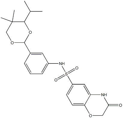 N-[3-(5,5-dimethyl-4-propan-2-yl-1,3-dioxan-2-yl)phenyl]-3-oxo-4H-1,4-benzoxazine-6-sulfonamide Struktur