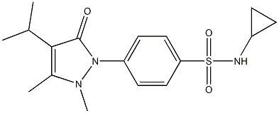 N-cyclopropyl-4-(2,3-dimethyl-5-oxo-4-propan-2-ylpyrazol-1-yl)benzenesulfonamide Struktur