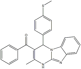 [2-methyl-4-(4-methylsulfanylphenyl)-1,4-dihydropyrimido[1,2-a]benzimidazol-3-yl]-phenylmethanone Struktur