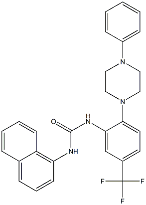 1-naphthalen-1-yl-3-[2-(4-phenylpiperazin-1-yl)-5-(trifluoromethyl)phenyl]urea Struktur