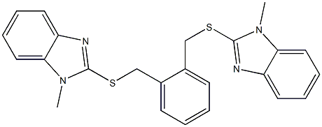 1-methyl-2-[[2-[(1-methylbenzimidazol-2-yl)sulfanylmethyl]phenyl]methylsulfanyl]benzimidazole Struktur