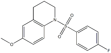 1-(4-fluorophenyl)sulfonyl-6-methoxy-3,4-dihydro-2H-quinoline Struktur