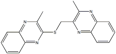 2-methyl-3-[(3-methylquinoxalin-2-yl)methylsulfanyl]quinoxaline Struktur