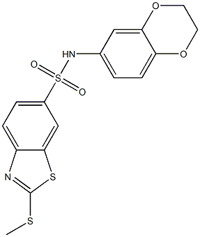 N-(2,3-dihydro-1,4-benzodioxin-6-yl)-2-methylsulfanyl-1,3-benzothiazole-6-sulfonamide Struktur