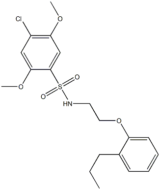 4-chloro-2,5-dimethoxy-N-[2-(2-propylphenoxy)ethyl]benzenesulfonamide Struktur