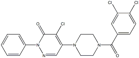 4-chloro-5-[4-(3,4-dichlorobenzoyl)piperazin-1-yl]-2-phenylpyridazin-3-one Struktur