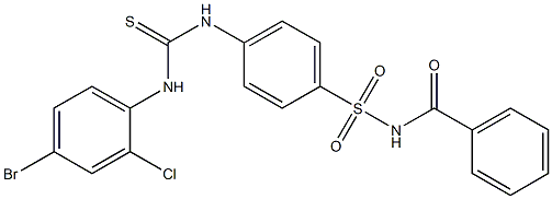 N-[4-[(4-bromo-2-chlorophenyl)carbamothioylamino]phenyl]sulfonylbenzamide Struktur