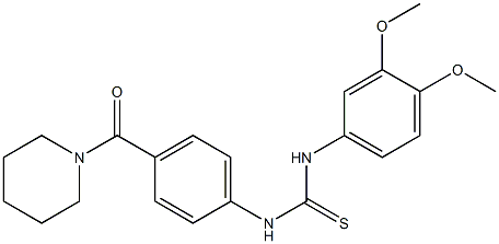 1-(3,4-dimethoxyphenyl)-3-[4-(piperidine-1-carbonyl)phenyl]thiourea Struktur