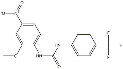 1-(2-methoxy-4-nitrophenyl)-3-[4-(trifluoromethyl)phenyl]urea Struktur