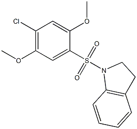 1-(4-chloro-2,5-dimethoxyphenyl)sulfonyl-2,3-dihydroindole Struktur