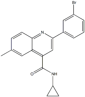 2-(3-bromophenyl)-N-cyclopropyl-6-methylquinoline-4-carboxamide Struktur