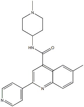 6-methyl-N-(1-methylpiperidin-4-yl)-2-pyridin-4-ylquinoline-4-carboxamide Struktur