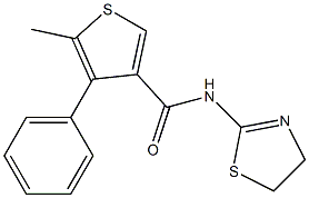 N-(4,5-dihydro-1,3-thiazol-2-yl)-5-methyl-4-phenylthiophene-3-carboxamide Struktur