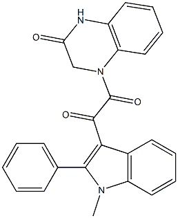 1-(1-methyl-2-phenylindol-3-yl)-2-(3-oxo-2,4-dihydroquinoxalin-1-yl)ethane-1,2-dione Struktur