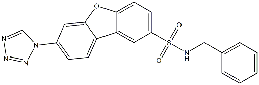 N-benzyl-7-(tetrazol-1-yl)dibenzofuran-2-sulfonamide Struktur