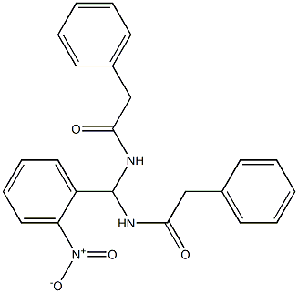 N-[(2-nitrophenyl)-[(2-phenylacetyl)amino]methyl]-2-phenylacetamide Struktur