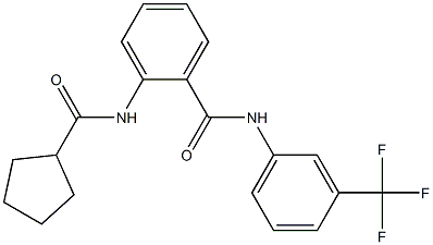 2-(cyclopentanecarbonylamino)-N-[3-(trifluoromethyl)phenyl]benzamide Struktur