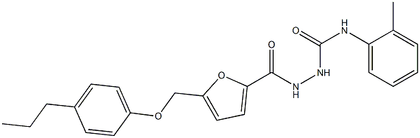 1-(2-methylphenyl)-3-[[5-[(4-propylphenoxy)methyl]furan-2-carbonyl]amino]urea Struktur