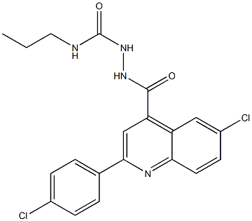 1-[[6-chloro-2-(4-chlorophenyl)quinoline-4-carbonyl]amino]-3-propylurea Struktur