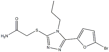 2-[[5-(5-bromofuran-2-yl)-4-propyl-1,2,4-triazol-3-yl]sulfanyl]acetamide Struktur