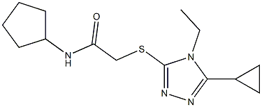 N-cyclopentyl-2-[(5-cyclopropyl-4-ethyl-1,2,4-triazol-3-yl)sulfanyl]acetamide Struktur