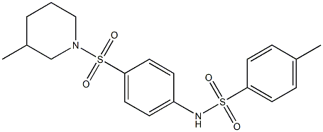 4-methyl-N-[4-(3-methylpiperidin-1-yl)sulfonylphenyl]benzenesulfonamide Structure