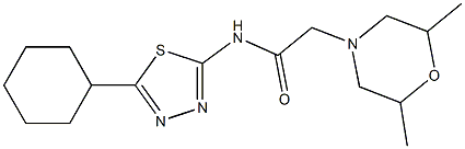 N-(5-cyclohexyl-1,3,4-thiadiazol-2-yl)-2-(2,6-dimethylmorpholin-4-yl)acetamide Struktur