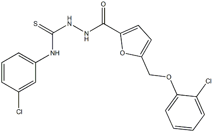 1-[[5-[(2-chlorophenoxy)methyl]furan-2-carbonyl]amino]-3-(3-chlorophenyl)thiourea Struktur