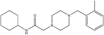 N-cyclohexyl-2-[4-[(2-methylphenyl)methyl]piperazin-1-yl]acetamide Struktur