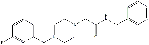 N-benzyl-2-[4-[(3-fluorophenyl)methyl]piperazin-1-yl]acetamide Struktur