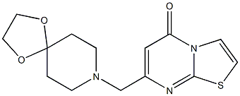 7-(1,4-dioxa-8-azaspiro[4.5]decan-8-ylmethyl)-[1,3]thiazolo[3,2-a]pyrimidin-5-one Struktur