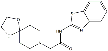 N-(1,3-benzothiazol-2-yl)-2-(1,4-dioxa-8-azaspiro[4.5]decan-8-yl)acetamide Struktur