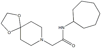 N-cycloheptyl-2-(1,4-dioxa-8-azaspiro[4.5]decan-8-yl)acetamide Struktur