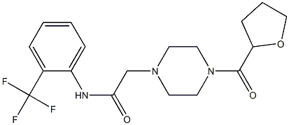 2-[4-(oxolane-2-carbonyl)piperazin-1-yl]-N-[2-(trifluoromethyl)phenyl]acetamide Struktur