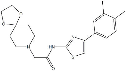 N-[4-(3,4-dimethylphenyl)-1,3-thiazol-2-yl]-2-(1,4-dioxa-8-azaspiro[4.5]decan-8-yl)acetamide Struktur