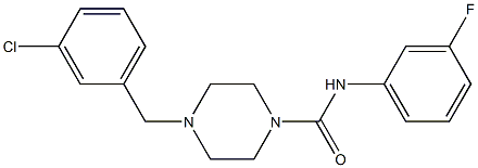 4-[(3-chlorophenyl)methyl]-N-(3-fluorophenyl)piperazine-1-carboxamide Struktur