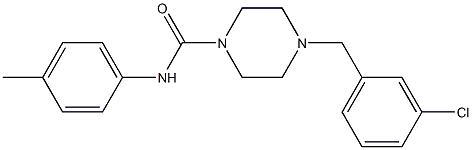 4-[(3-chlorophenyl)methyl]-N-(4-methylphenyl)piperazine-1-carboxamide Struktur