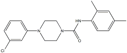 4-(3-chlorophenyl)-N-(2,4-dimethylphenyl)piperazine-1-carboxamide Struktur