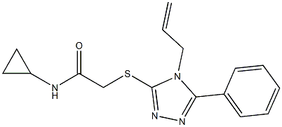 N-cyclopropyl-2-[(5-phenyl-4-prop-2-enyl-1,2,4-triazol-3-yl)sulfanyl]acetamide Struktur