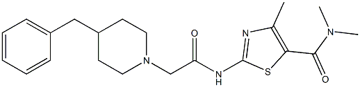 2-[[2-(4-benzylpiperidin-1-yl)acetyl]amino]-N,N,4-trimethyl-1,3-thiazole-5-carboxamide Struktur