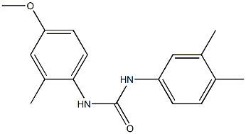 1-(3,4-dimethylphenyl)-3-(4-methoxy-2-methylphenyl)urea Struktur