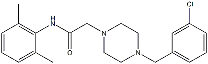 2-[4-[(3-chlorophenyl)methyl]piperazin-1-yl]-N-(2,6-dimethylphenyl)acetamide Struktur