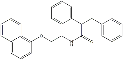 N-(2-naphthalen-1-yloxyethyl)-2,3-diphenylpropanamide Struktur