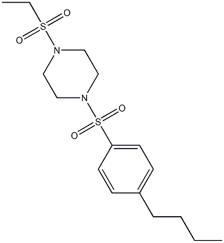 1-(4-butylphenyl)sulfonyl-4-ethylsulfonylpiperazine Struktur