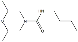 N-butyl-2,6-dimethylmorpholine-4-carboxamide Struktur