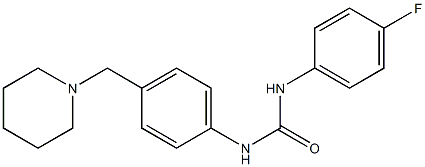 1-(4-fluorophenyl)-3-[4-(piperidin-1-ylmethyl)phenyl]urea Struktur