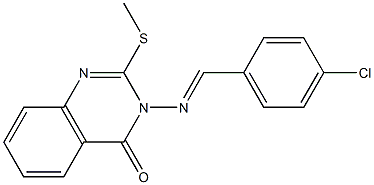 3-[(E)-(4-chlorophenyl)methylideneamino]-2-methylsulfanylquinazolin-4-one Struktur