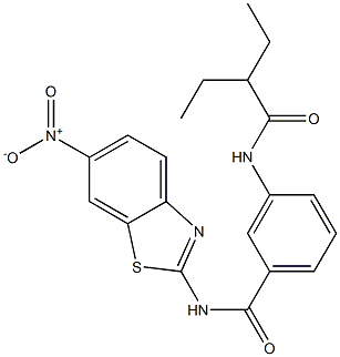 3-(2-ethylbutanoylamino)-N-(6-nitro-1,3-benzothiazol-2-yl)benzamide Struktur